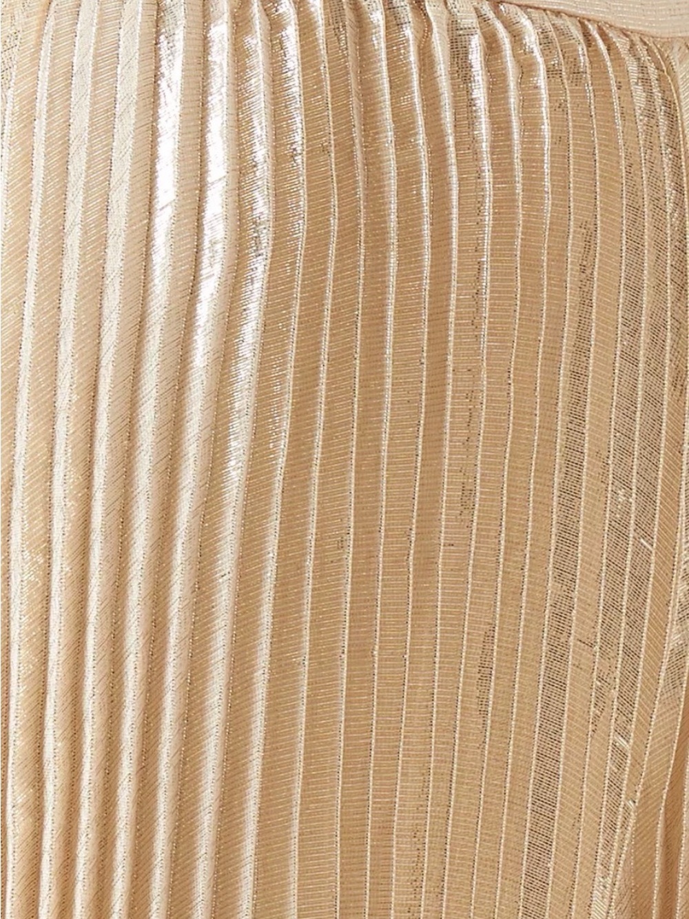 Alice + Olivia Metallic Pleated Wide-Leg Pants in Cream - Picture 5 of 7